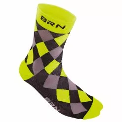 BERNARDI Calzini BRN A Scacchi Giallo Fluo Nero