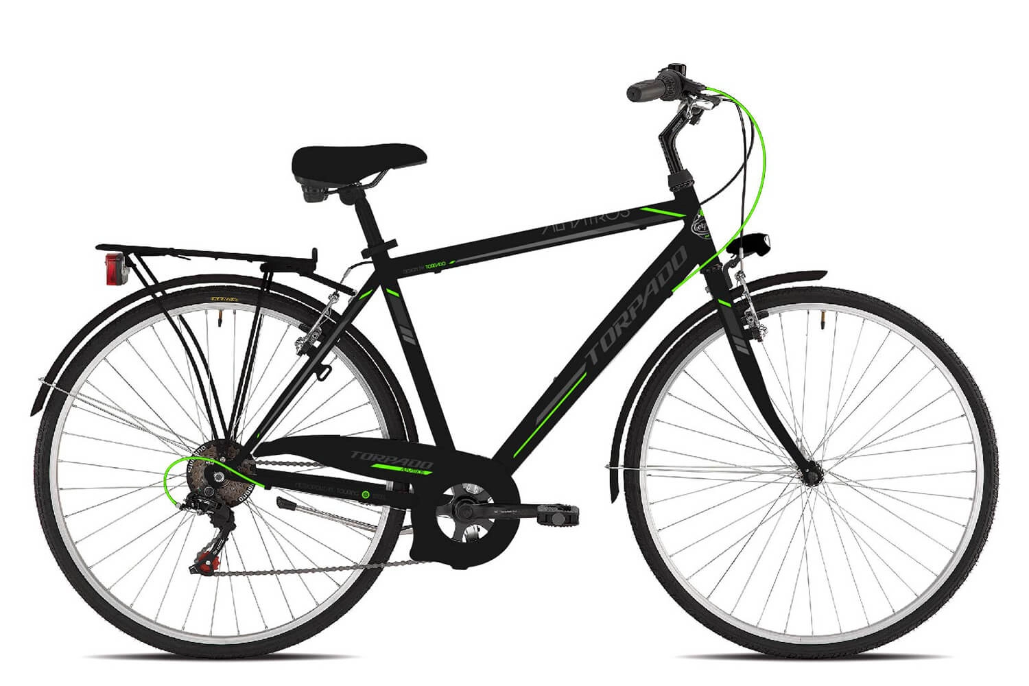 City Bike Torpado Albatros 28 Uomo 6V Nero Verde Acido 3 City Bike Torpado Albatros 28 Uomo 6V Nero Verde Acido