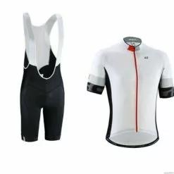 Completo Ciclismo GSG Uomo Pantalone Aurine Maglia Rolle Nero Bianco