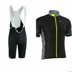 Completo Ciclismo Uomo GSG Pantalone Aurine Maglia Rolle Nero