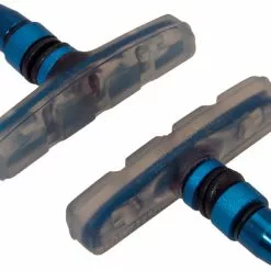 BERNARDI Pattini BRN V-Brake In Alluminio Anodizzato Con Gomma Trasparente Blu