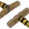 BERNARDI Pattini BRN V-Brake In Alluminio Anodizzato Con Gomma Trasparente Gialli Oro -Vendite abbigliamento bici PATTINI BRN V BRAKE IN ALLUMINIO ANODIZZATO CON GOMMA TRASPARENTE GIALLI ORO