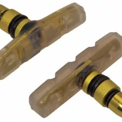 BERNARDI Pattini BRN V-Brake In Alluminio Anodizzato Con Gomma Trasparente Gialli Oro